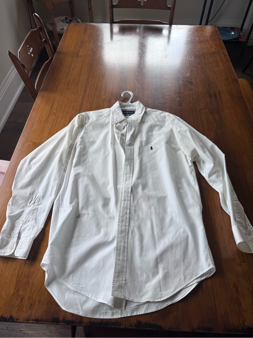 Ralph Lauren White Long-Sleeve Oxford Button-Down Shirt